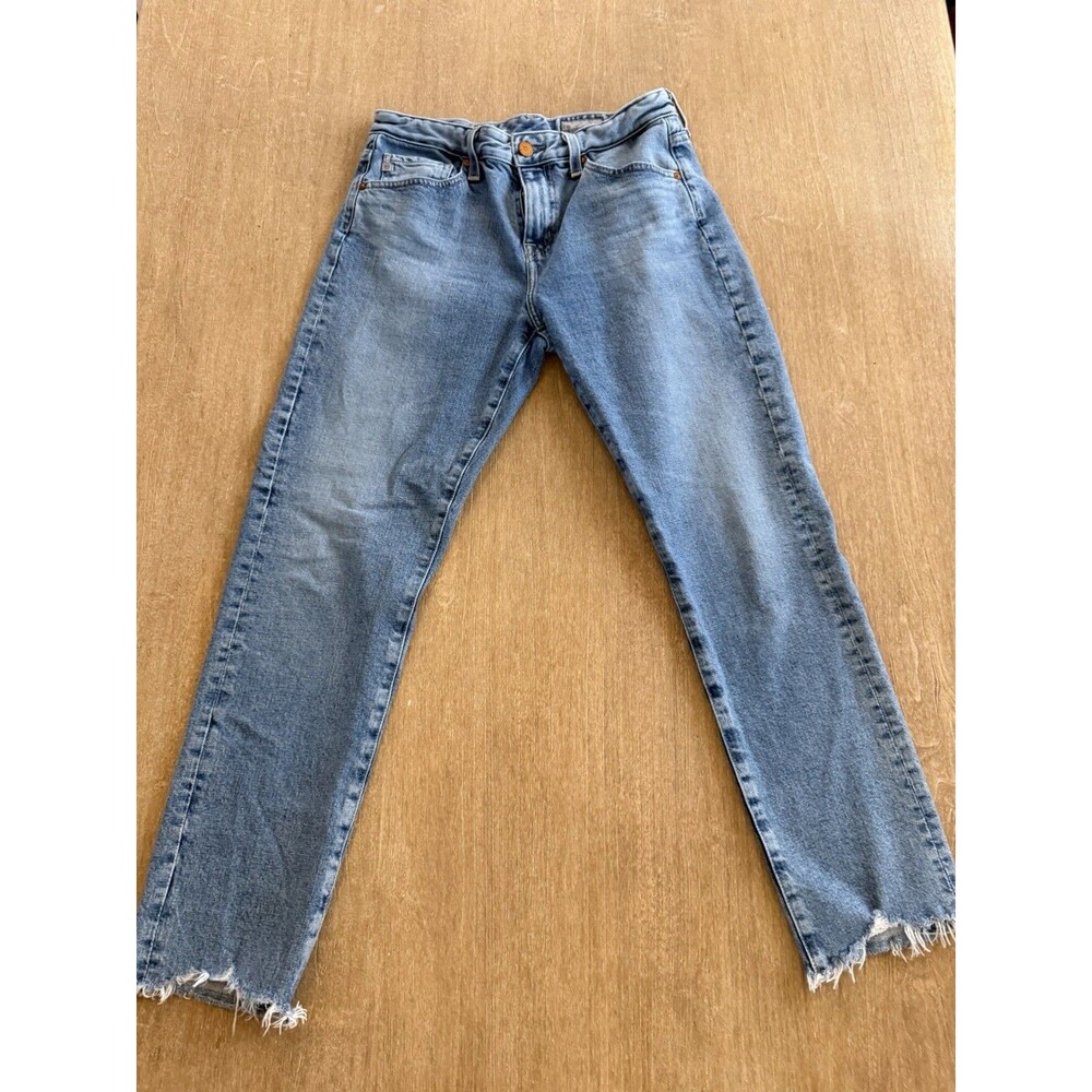 AG Light Blue Ex-Boyfriend Slim Contour 360 Raw Hem Jeans size 26R